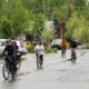People on bicycles for the bike tours during Nuka Conference