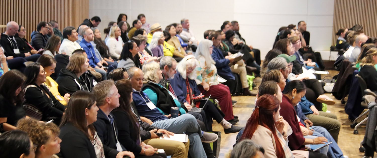 Audience members during the 2023 general conference