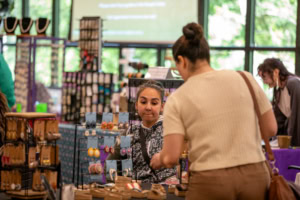 Conference attendees shopping