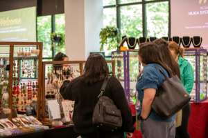 Conference attendees shopping